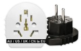 Adaptor universal priza AU US UK CN la EU, versiune SLIM, 16A, pentru stecher Australia, USA, Anglia, China la Europa, negru