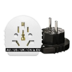 Adaptor universal priza AU US UK CN la EU, versiune SLIM, 16A, pentru stecher Australia, USA, Anglia, China la Europa, negru