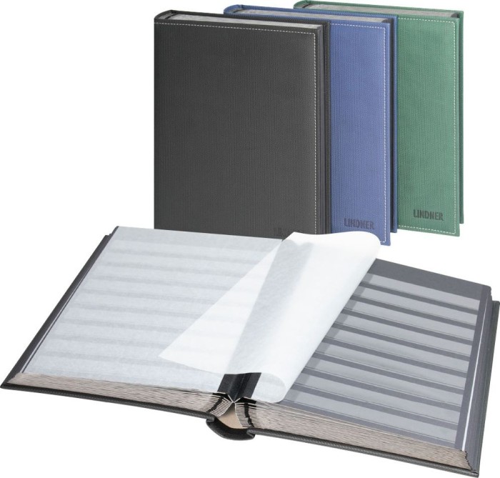 Lindner clasoar pentru timbre, 30 file/60 pagini negre DIAMANT A4