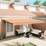 vidaXL Marchiză Retractabilă Manuală Galbenă și Portocalie 500x300 cm