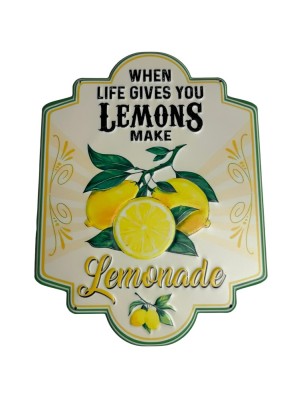 Placă metalică When Life Gives You Lemons &amp;ndash; Retro foto