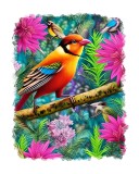 Cumpara ieftin Sticker decorativ, Pasare, Portocaliu, 70 cm, 9238ST, Oem