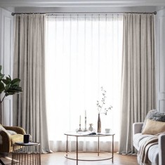 Draperie din catifea blackout cu rejansa din bumbac tip fagure, Madison, 150x255 cm, densitate 700 g/ml, Perfectly Pale, 1 buc