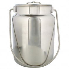 Bidon din inox, cu capac si maner, pentru depozitare lapte, miere sau ulei, 1.7 l
