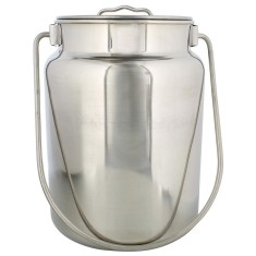 Bidon din inox, cu capac si maner, pentru depozitare lapte, miere sau ulei, 1.7 l