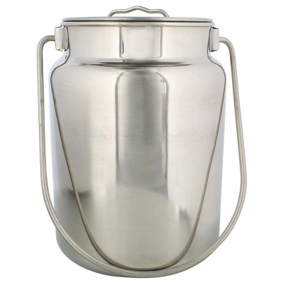 Bidon din inox, cu capac si maner, pentru depozitare lapte, miere sau ulei, 4.5 litri foto
