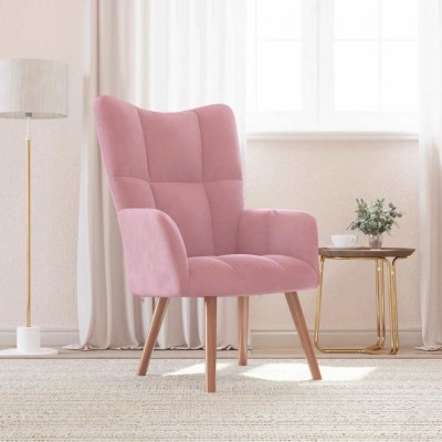 vidaXL Scaun de relaxare, roz, catifea 328055 foto