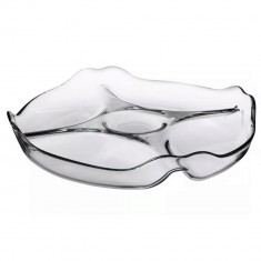 Platou compartimentat Patisserie, Pasabahce, 24x4 cm, sticla, transparent