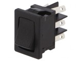 Comutator Rocker DPDT ON-ON 10A 125V Negru pentru Lipit