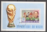Niger 1978 Football, Soccer, perf.sheet, overprint, used AF.029, Stampilat