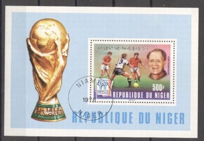 Niger 1978 Football, Soccer, perf.sheet, overprint, used AF.029 foto