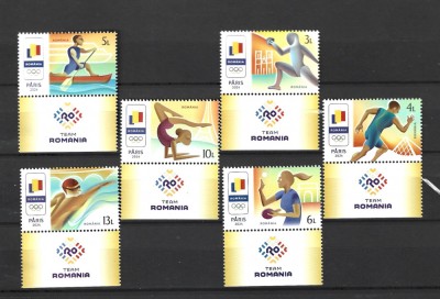ROMANIA 2024 - PARIS 2024, SERIE CU TABS DIN COALA DE POSTA, MNH - LP 2477 foto
