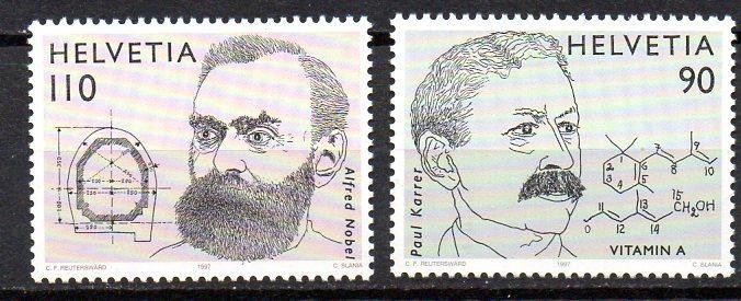 ELVETIA 1997, Aniversari, Premiul Nobel, serie neuzata, MNH
