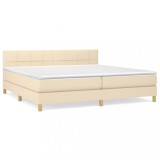 Cumpara ieftin Pat box spring cu saltea, crem, 200x200 cm, textil
