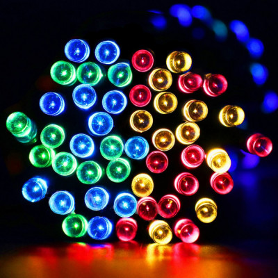 Instalatie solara 22 metri pentru sarbatori, multicolora, 200LED foto