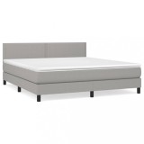 Cumpara ieftin Pat continental, gri deschis, 180x200 cm, material textil