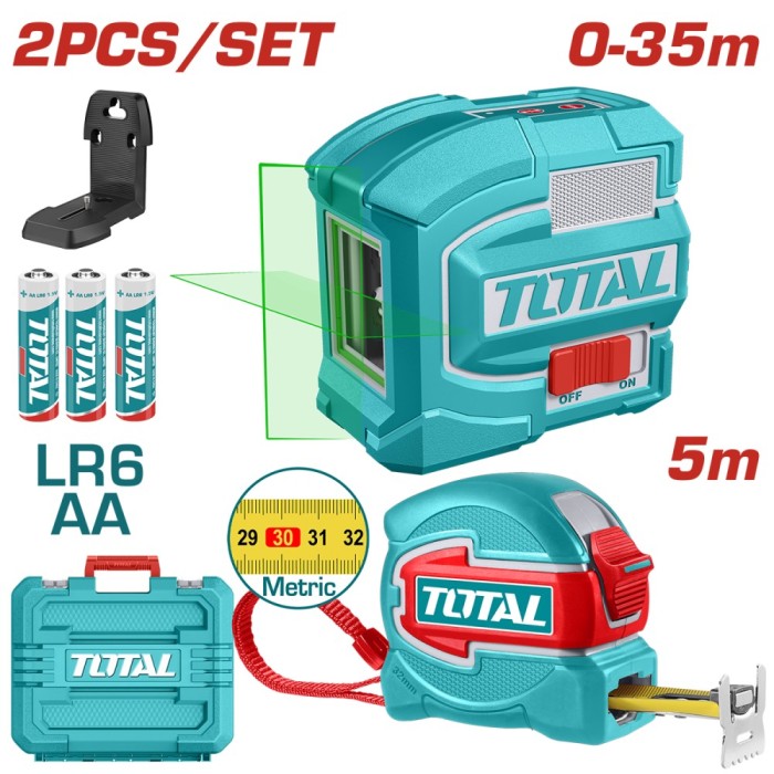 TOTAL - KIT NIVELA LASER CU RULETA PowerTool TopQuality