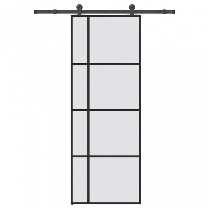 vidaXL Ușă glisantă cu set feronerie, 76x205 cm, sticlă ESG/aluminiu 3332910
