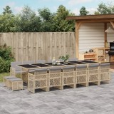 vidaXL Set mobilier de grădină cu perne, 17 piese, bej, poliratan 3210828