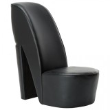 Scaun, design toc &icirc;nalt, negru, piele ecologică, vidaXL