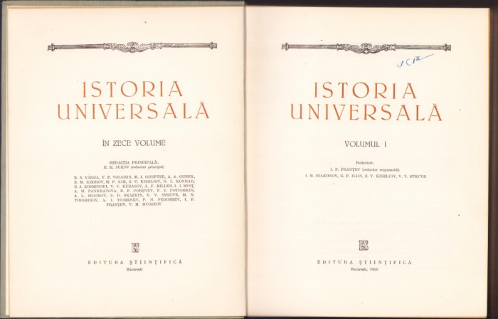 HST C6133 Istoria universală 1959 volumul I