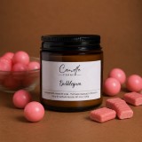 Bubblegum lum&acirc;nare parfumată din ceară naturală de soia &icirc;n sticlă ambră