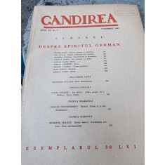 Revista Gandirea - Anul XX Nr. 9 Noiembrie 1941