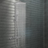 Set de duș cu două capete, cu termostat, oțel inoxidabil, vidaXL