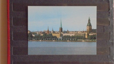 LETONIA - RIGA -VEDERE A ORASULUI DE PE RAUL DAUGAVA LA GURILE CARUIA SE AFLA foto