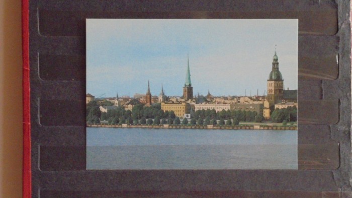 LETONIA - RIGA -VEDERE A ORASULUI DE PE RAUL DAUGAVA LA GURILE CARUIA SE AFLA