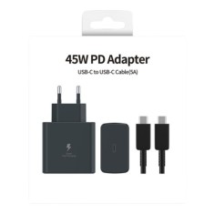 Set Incarcator Super Fast Charge, 45W, 5A, PD 3.0, Cablu 1m, USB Type-C, Negru