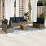 Gossi set canapele de gradina cu perne, 8 piese, gri, poliratan
