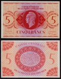 French Equatorial Africa █ bancnota █ 5 Francs █ 1944 █ P-15c █ UNC necirculata