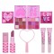 Set de Machiaj, KEVIN &amp; COCO, 22 Culori, Model Lalele, 2 Palete de Farduri, 2 Lip Gloss-uri, 2 Lip Stick-uri, 1 Oglinda Inimioara, 15.7 x 21 x 4 cm, M