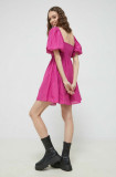 Abercrombie &amp; Fitch rochie culoarea roz, mini, evazati