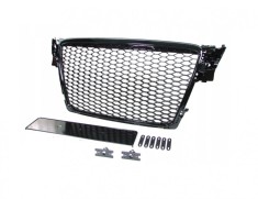 Grila sport tuning fara emblema Audi A4 S4 B8 RS Style negru lucios NOU