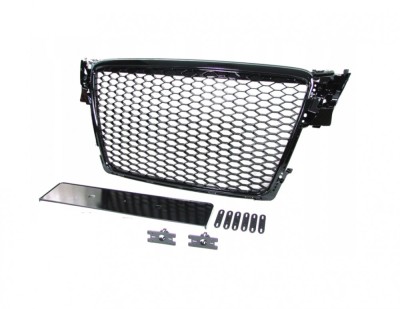 Grila sport tuning fara emblema Audi A4 S4 B8 RS Style negru lucios NOU foto