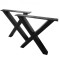Set 2 Picioare Masa Metal, Forma X, Negru Mat, PM43