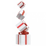 Gossi cutie cadou pentru decoratiuni de craciun 80 led-uri alb cald