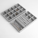 Set 2 Suporturi Organizatoare pentru Bijuterii, Gri Suede, 21x12,5 cm, CMCLASS