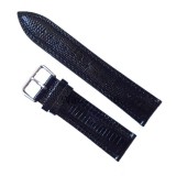 Cumpara ieftin Curea de Ceas Piele Neagră &ndash; Imprimeu Șarpe &ndash; Textură Fină Lucioasă &ndash;