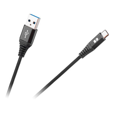 Cablu USB - USB Type C 2m negru REBEL foto