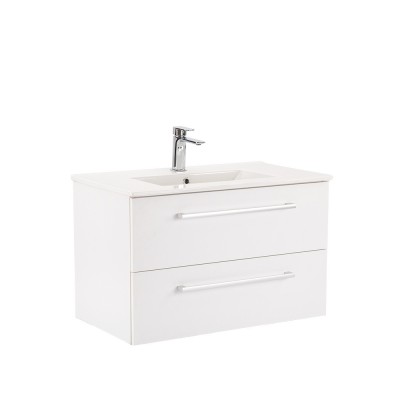 Dulap inferior Vario Clam 80 cu lavoar alb-alb foto