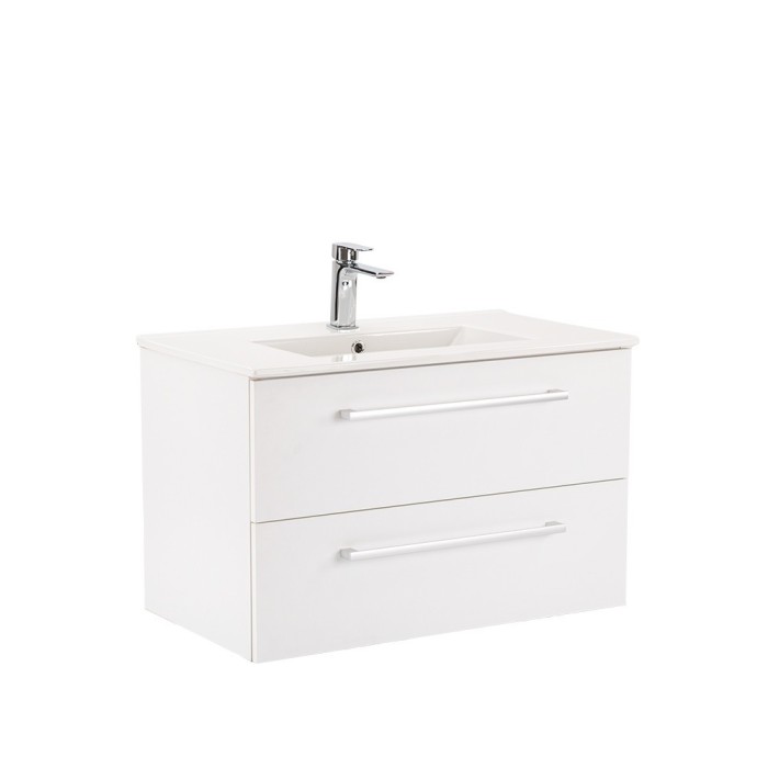 Dulap inferior Vario Clam 80 cu lavoar alb-alb
