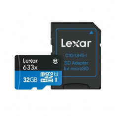 Card de memorie Lexar MicroSDHC 32GB Class 10 UHS-I + Adaptor SD foto