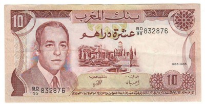 SV * Maroc 10 DIRHAMS 1985 * XF + foto