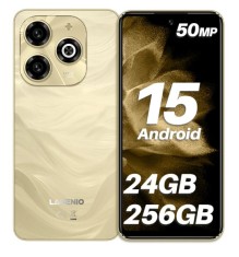 Telefon Mobil LAGENIO A11 Pro, Auriu, 4G, 6.7 HD+ 120Hz, 24GB RAM (8GB + 16GB Extensibili), 256GB ROM, 50MP, Android 15, Unisoc T7250, OTG, Jack, Face
