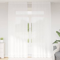 vidaXL Perdele cu perdele Alb 500x100cm Poliester 4107760