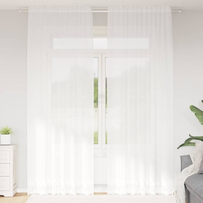 vidaXL Perdele cu perdele Alb 500x100cm Poliester 4107760