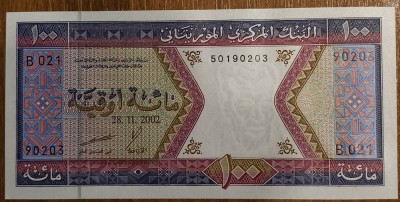 100 ouguiya 2002, Mauritania, UNC foto